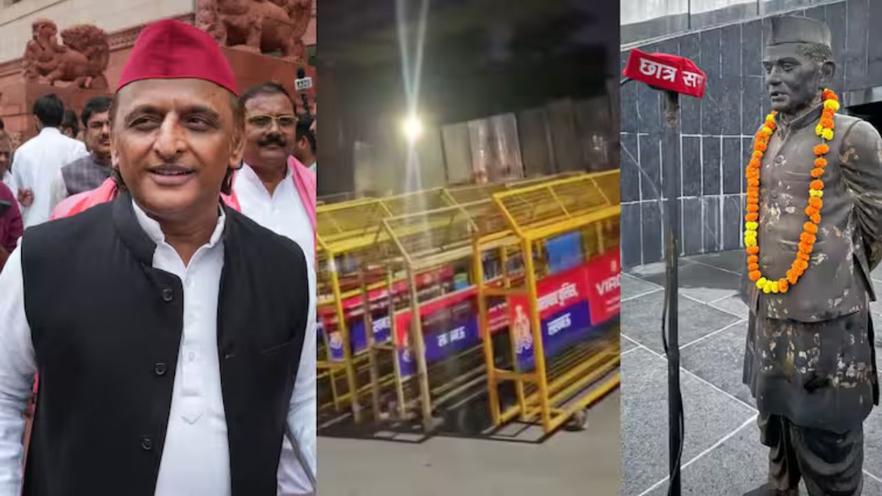 अखिलेश यादव को रोकने प्रशासन ने किया जोर सपा कार्यकर्ताओं ने अंधेरे में प्रतिमा पर माल्यार्पण कर दिखाई हिम्मत